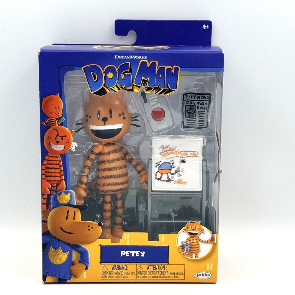 Dog Man Movie Petey Articulated Action Figure 5" Toy Set DreamWorks NEW